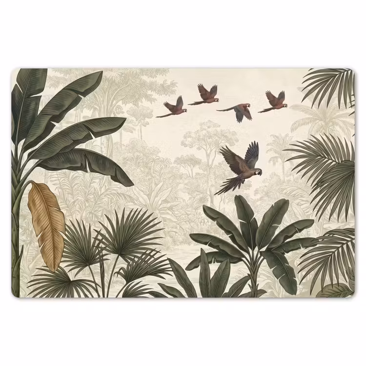 Placemat - 6 stuks - Papagaaien - Jungle - Tropisch - Green — 7