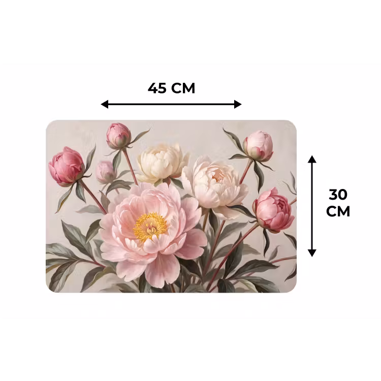 Placemat - 6 stuks - Pioenrozen - Boeket - Roze — 3