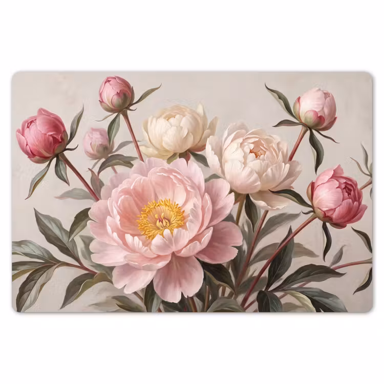 Placemat - 6 stuks - Pioenrozen - Boeket - Roze — 7