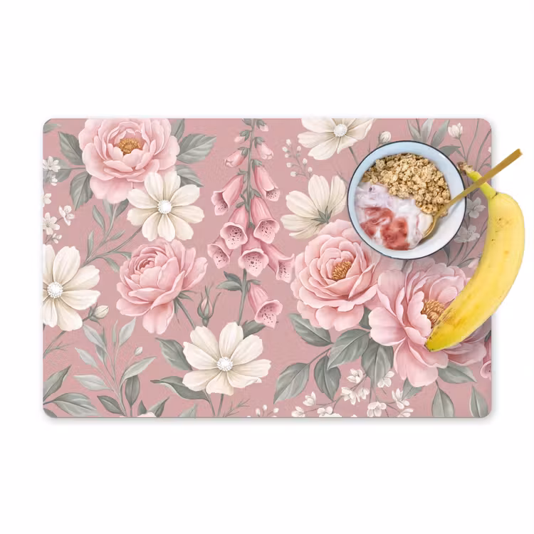 Placemat - 6 stuks - Pioenrozen - Vingerhoedskruid - Pink — 1