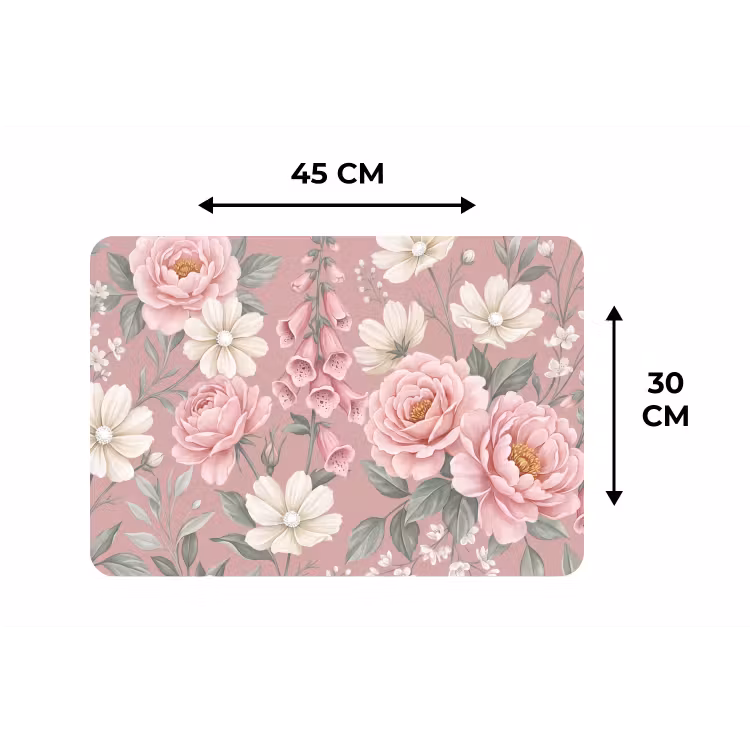 Placemat - 6 stuks - Pioenrozen - Vingerhoedskruid - Pink — 3