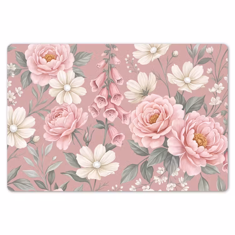 Placemat - 6 stuks - Pioenrozen - Vingerhoedskruid - Pink — 7