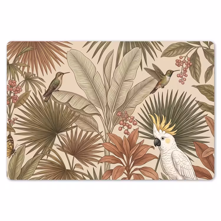 Placemat - 6 stuks - Tropisch - Vogels - Beige — 7
