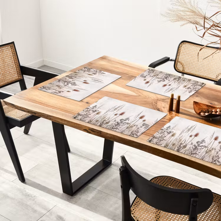 Placemat - 6 stuks - Weidebloemen - Design - Sepia — 5