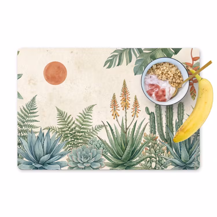 Placemat - 6 stuks - Woestijn - Planten - Groen — 1