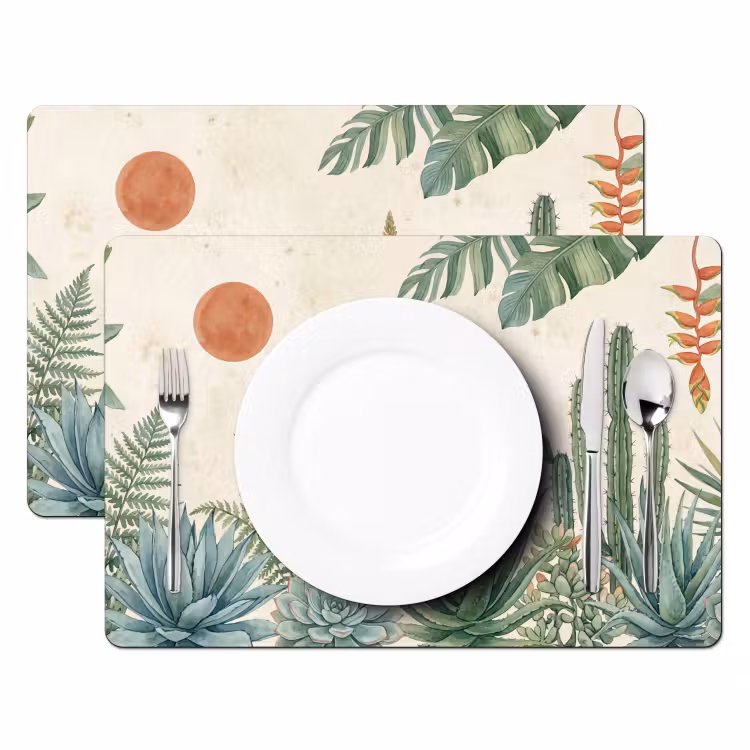 Placemat - 6 stuks - Woestijn - Planten - Groen — 2