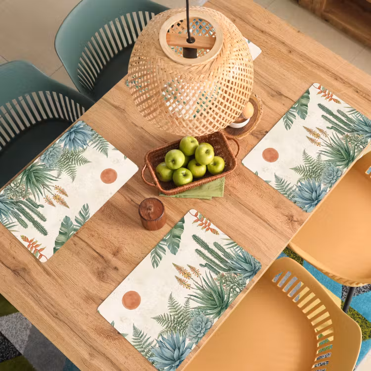 Placemat - 6 stuks - Woestijn - Planten - Groen — 6