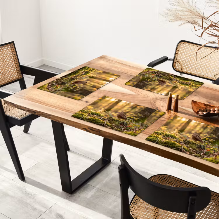 Placemat - 6 stuks - Houtsnip - Bos - Bladeren - Herfst - Gecamoufleerd — 5