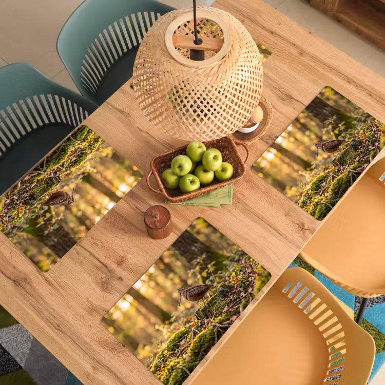Placemat - 6 stuks - Houtsnip - Bos - Bladeren - Herfst - Gecamoufleerd — 6
