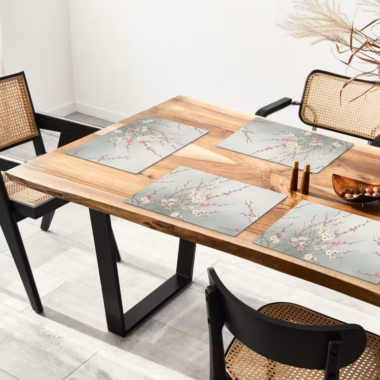 Placemat - 6 stuks - Kersen - Bloesem - Groen — 5