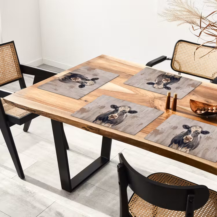 Placemat - 6 stuks - Koe - Portret - Dieren - Modern — 5