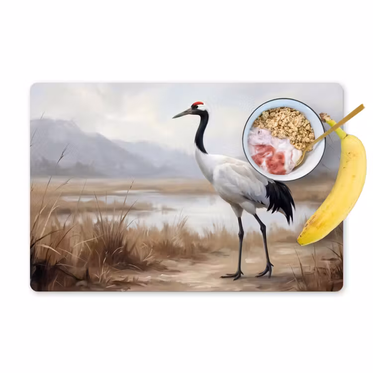 Placemat - 6 stuks - Kraanvogel - Natuur - Realistisch — 1