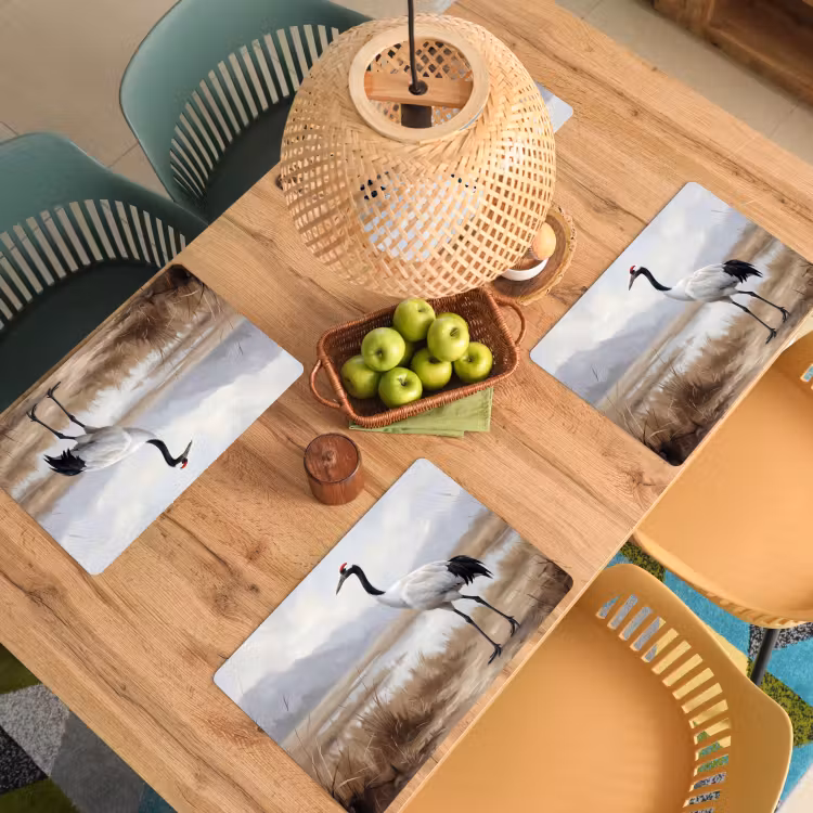 Placemat - 6 stuks - Kraanvogel - Natuur - Realistisch — 6
