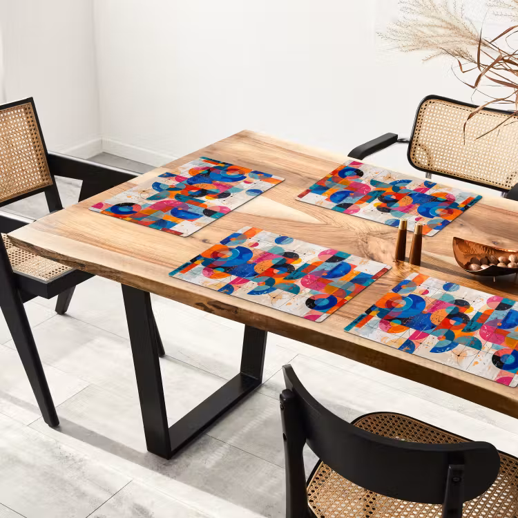Placemat - 6 stuks - Kunst - Geometrisch - Abstract - Kleurrijk — 5