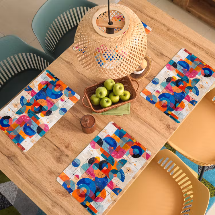 Placemat - 6 stuks - Kunst - Geometrisch - Abstract - Kleurrijk — 6