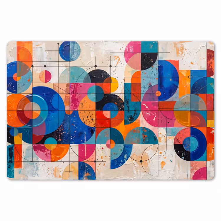 Placemat - 6 stuks - Kunst - Geometrisch - Abstract - Kleurrijk — 7