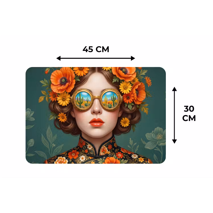 Placemat - 6 stuks - Portret - Vrouw - Kleurrijk - Expressief — 3