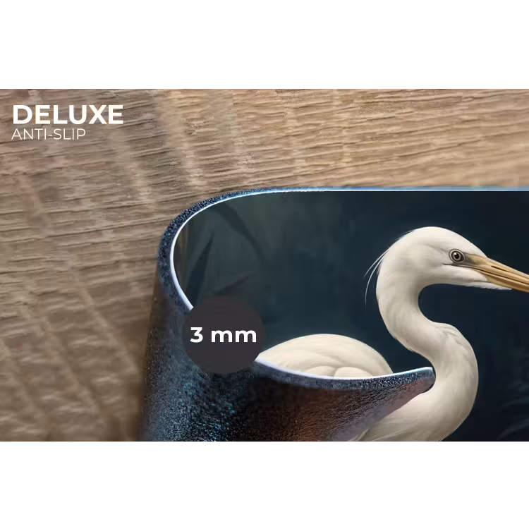 Placemat - 6 stuks - Reiger - Water - Natuur - Modern - Wit — 4