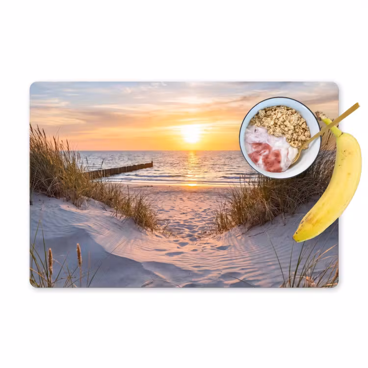 Placemat - 6 stuks - Strand - Zonsondergang - Natuur - Landschap — 1