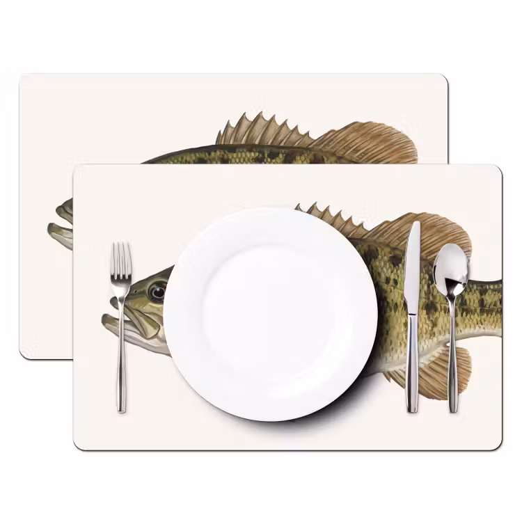 Placemat - 6 stuks - Vissen - Natuur - Vintage — 2