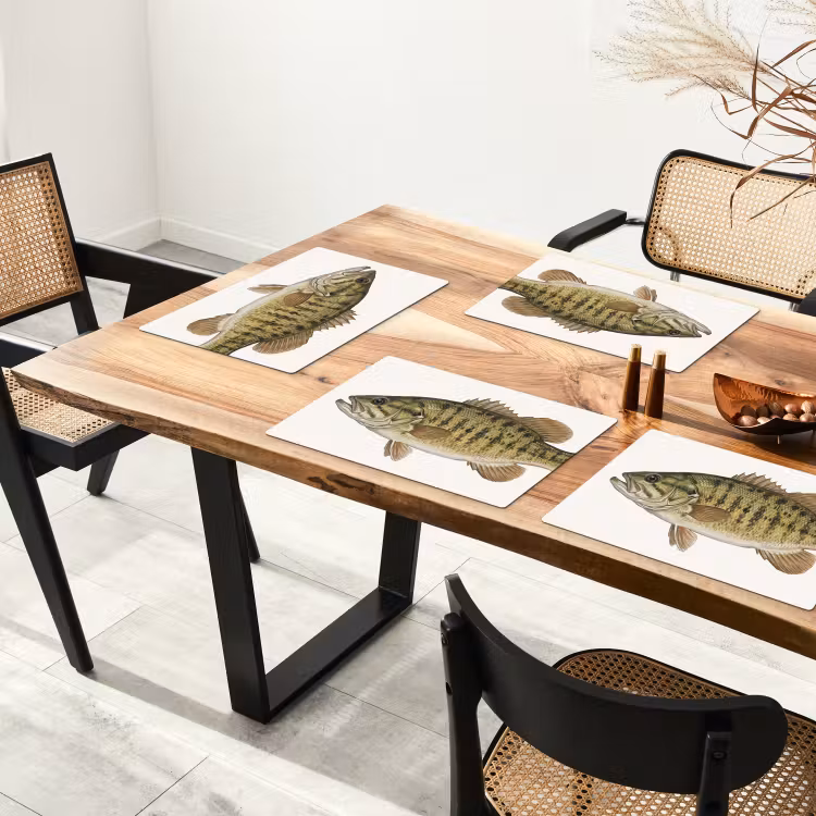 Placemat - 6 stuks - Vissen - Natuur - Vintage — 5