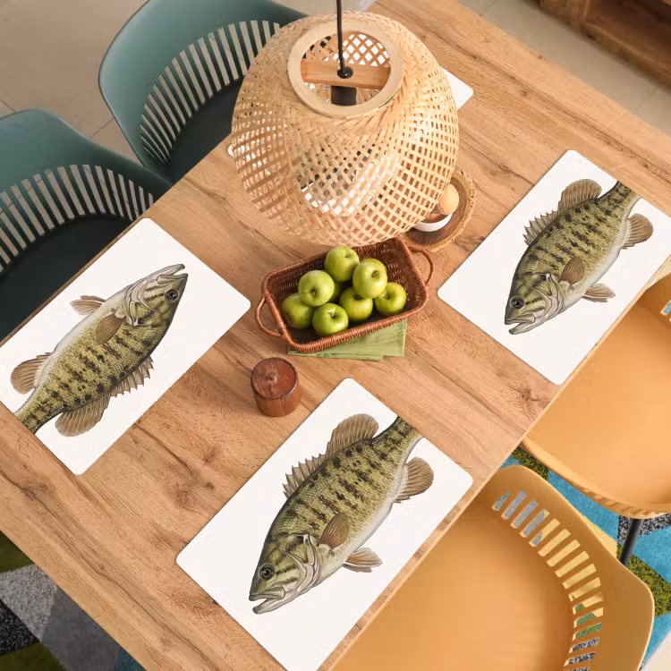 Placemat - 6 stuks - Vissen - Natuur - Vintage — 6