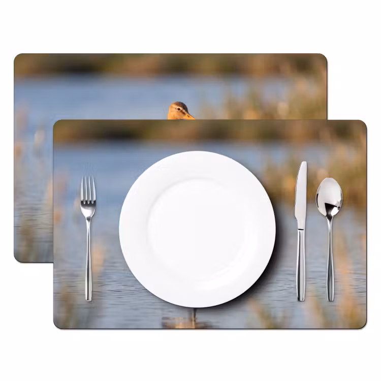 Placemat - 6 stuks - Vogel - Steltloper - Water - Natuur — 2