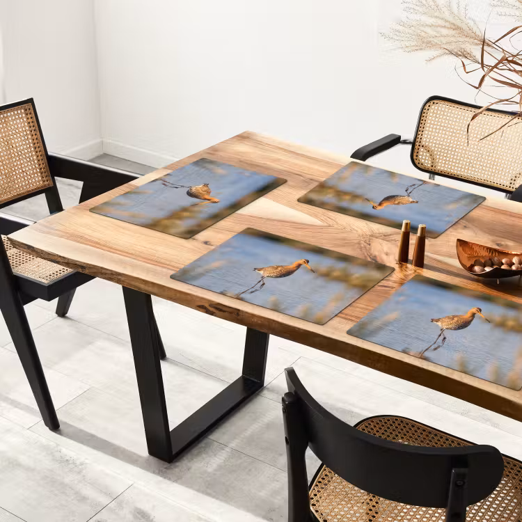 Placemat - 6 stuks - Vogel - Steltloper - Water - Natuur — 5