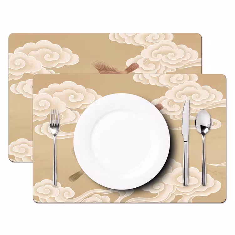 Placemat - 6 stuks - Vogels - Vliegen - Beige — 2