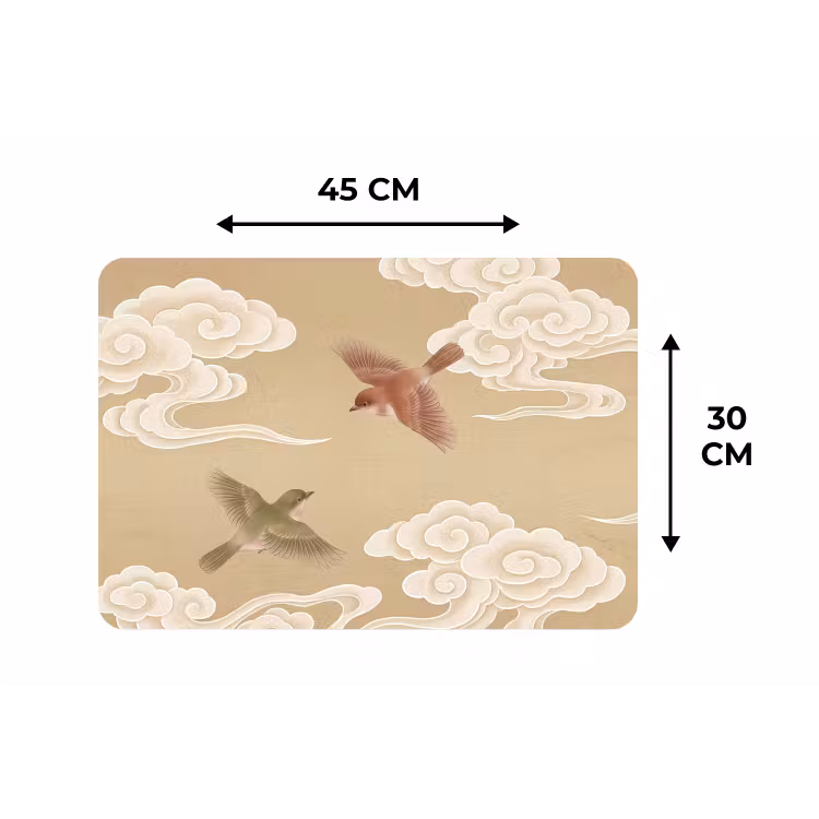 Placemat - 6 stuks - Vogels - Vliegen - Beige — 3