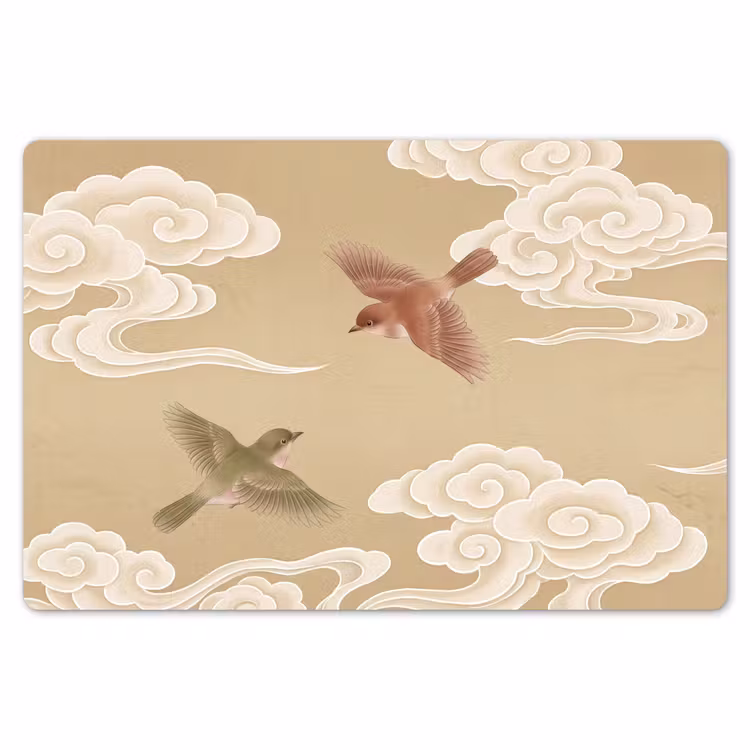 Placemat - 6 stuks - Vogels - Vliegen - Beige — 7