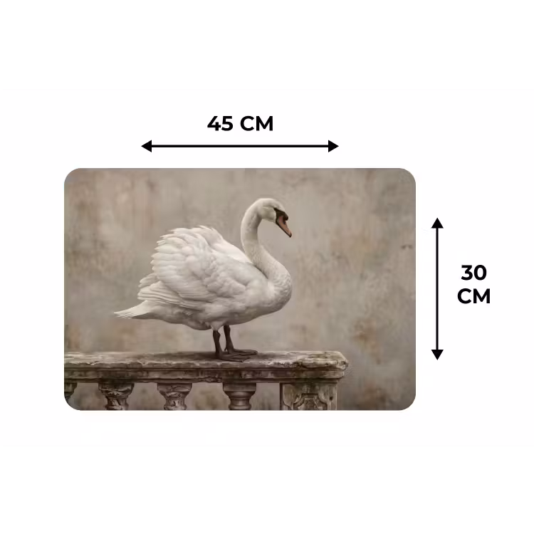Placemat - 6 stuks - Zwaan - Elegant - Dieren - Wit — 3