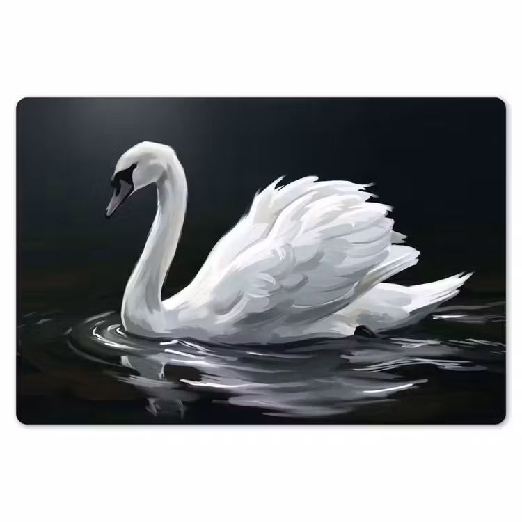 Placemat - 6 stuks - Zwaan - Water - Natuur - Realistisch - Wit — 7