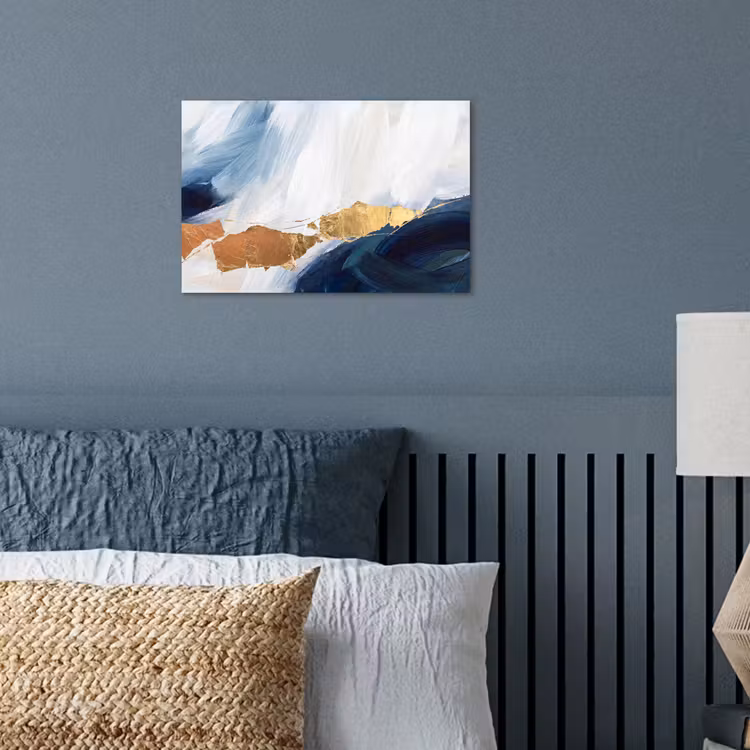 Poster - Abstract - Acryl - Blauw - Goud - Elegant — 3