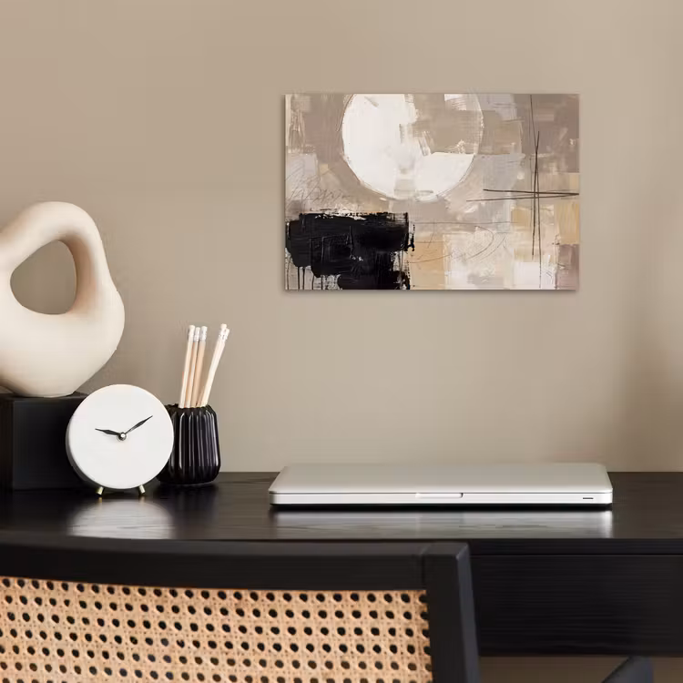 Poster - Abstract - Cirkel - Modern - Beige - Zwart - Minimalistisch — 2