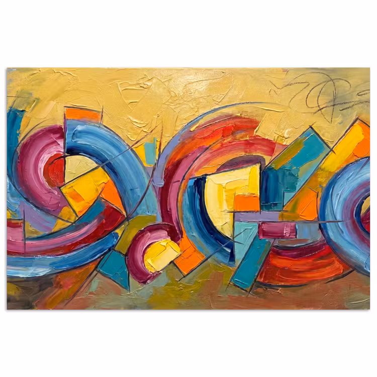 Poster - Abstract - Cirkels - Schilderij - Kleurrijk - Dynamisch — 1