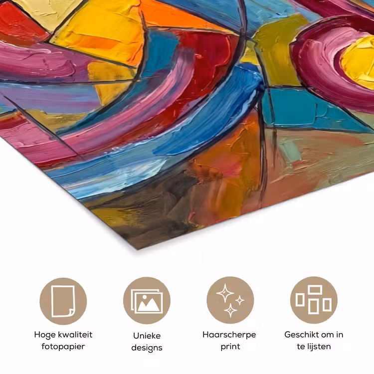 Poster - Abstract - Cirkels - Schilderij - Kleurrijk - Dynamisch — 5