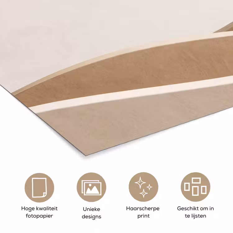 Poster - Abstract - Golven - Modern - Beige — 5