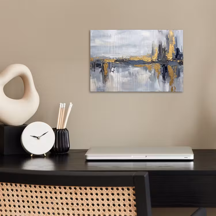 Poster - Abstract - Structuur - Goud - Grijs - Modern — 2