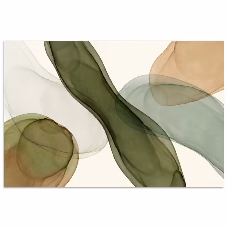 Poster - Abstract - Vormen - Modern - Kunst - Groen - Bruin — 1