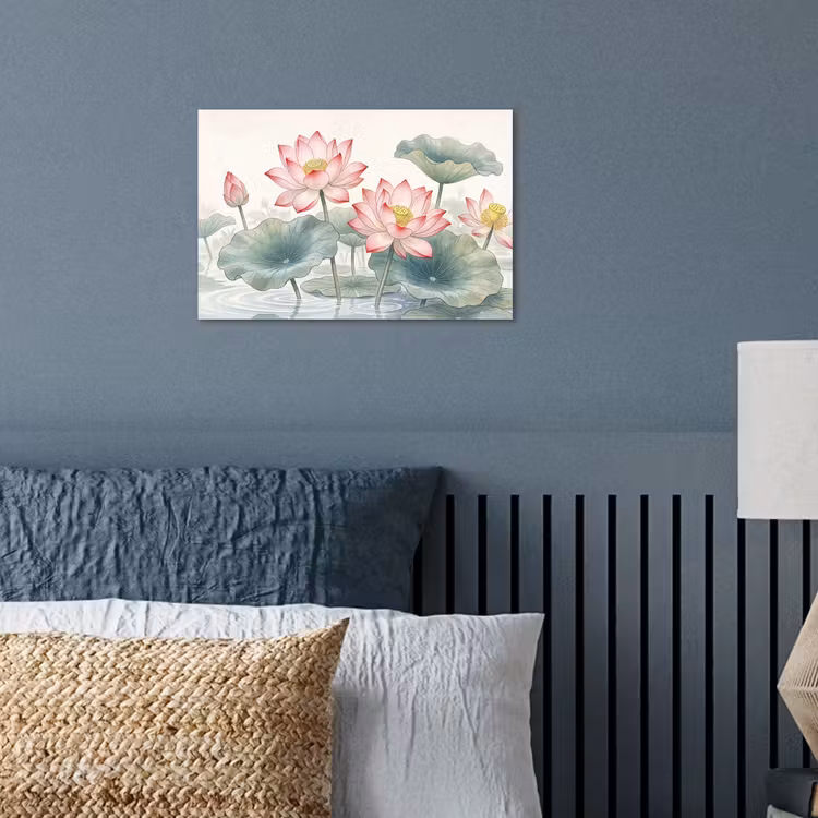 Poster - Aquarel - Lotusbloemen - Kleurrijk — 3