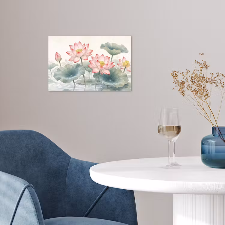 Poster - Aquarel - Lotusbloemen - Kleurrijk — 4