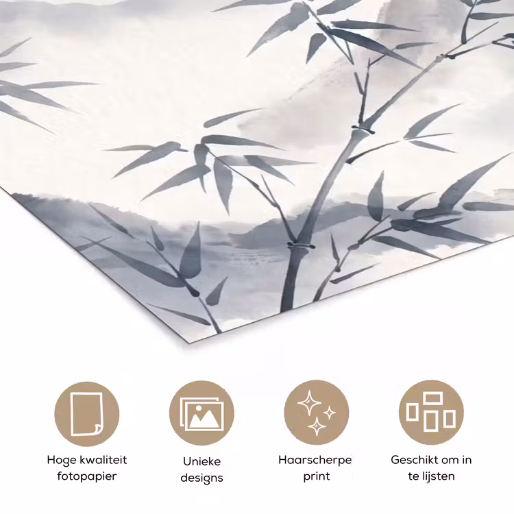 Poster - Bamboe - Azië - Grijs — 5