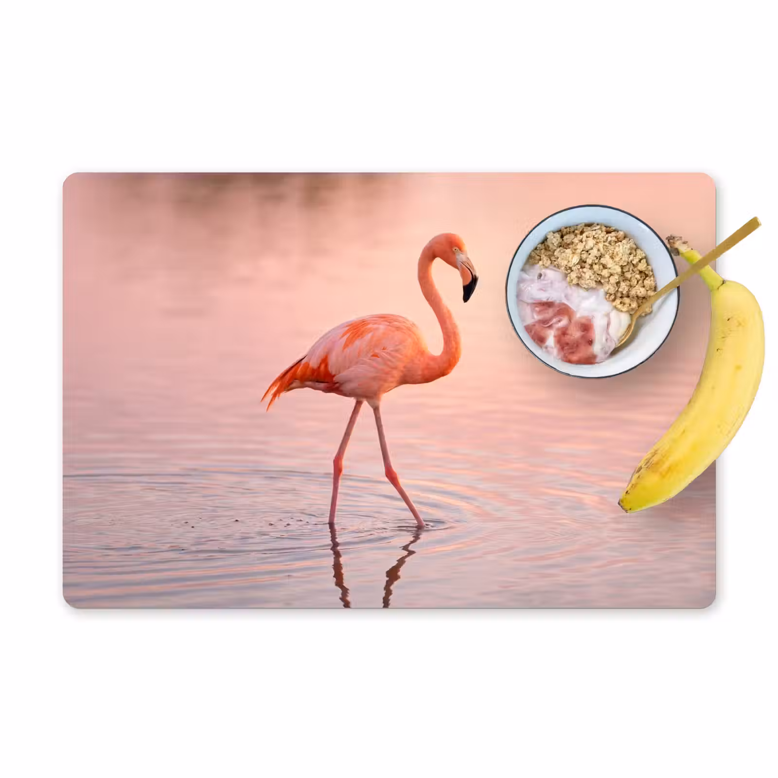 Placemat - 6 stuks - Flamingo - Water - Roze — 1