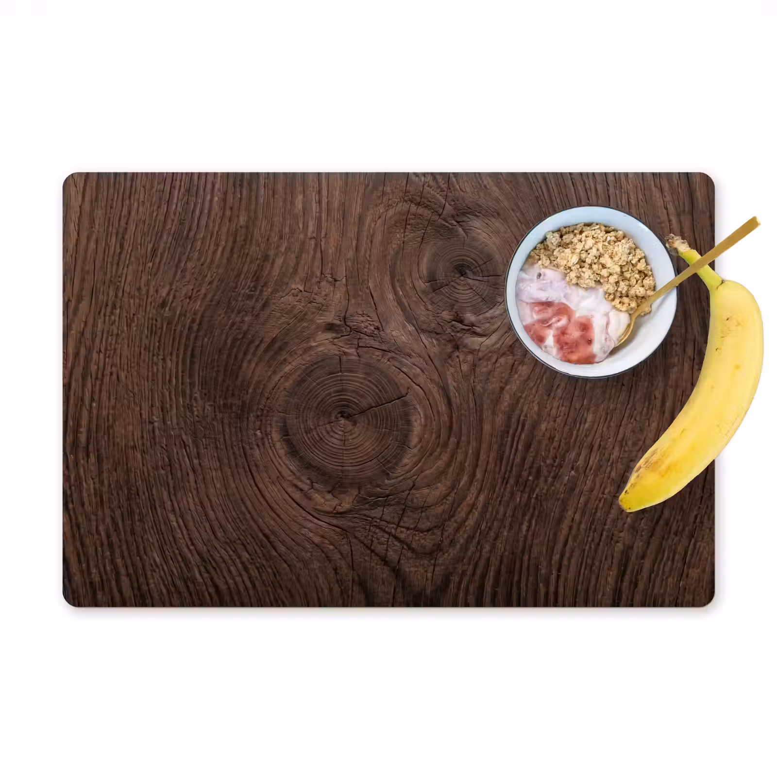 Placemat - 6 stuks - Houtnerf - Textuur - Patroon - Bruin - Rustiek — 1