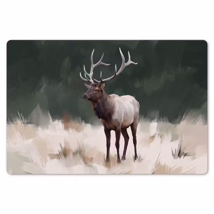 Placemat - 6 stuks - Edelhert - Gewei - Schildering - Rustiek — 7