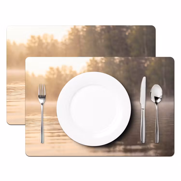 Placemat - 6 stuks - Eenden - Water - Mist - Natuur — 2