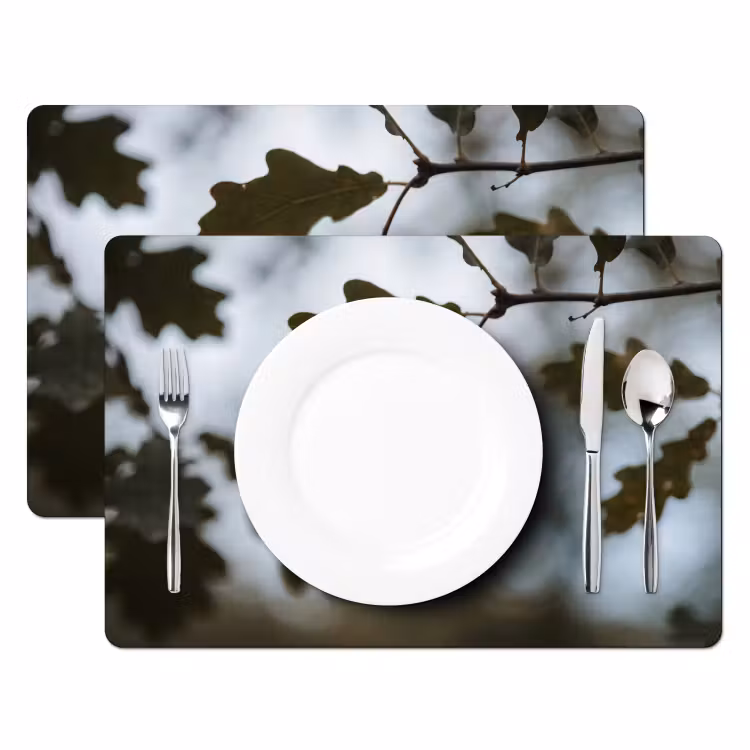 Placemat - 6 stuks - Eikel - Eikenblad - Bos - Herfst - Natuur — 2