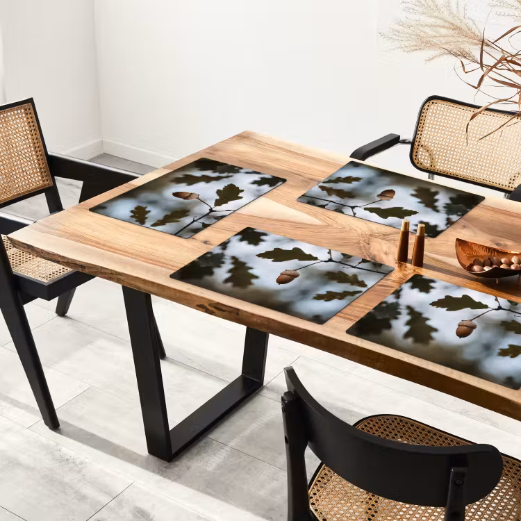 Placemat - 6 stuks - Eikel - Eikenblad - Bos - Herfst - Natuur — 5