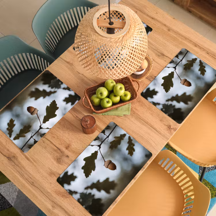 Placemat - 6 stuks - Eikel - Eikenblad - Bos - Herfst - Natuur — 6